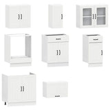 8 Piece Kitchen Cabinet Set Kalmar White Engineered Wood
