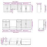 8 Piece Kitchen Cabinet Set Kalmar White Engineered Wood