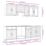 8 Piece Kitchen Cabinet Set Kalmar White Engineered Wood