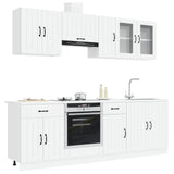 8 Piece Kitchen Cabinet Set Kalmar White Engineered Wood