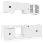 8 Piece Kitchen Cabinet Set "Porto" White Engineered Wood