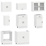 8 Piece Kitchen Cabinet Set "Porto" White Engineered Wood