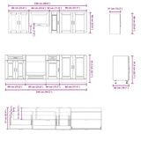 8 Piece Kitchen Cabinet Set 