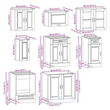 8 Piece Kitchen Cabinet Set "Porto" White Engineered Wood