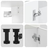 8 Piece Kitchen Cabinet Set "Kalmar" High Gloss White Engineered Wood