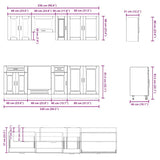 8 Piece Kitchen Cabinet Set "Kalmar" High Gloss White Engineered Wood