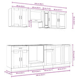 8 Piece Kitchen Cabinet Set "Kalmar" High Gloss White Engineered Wood