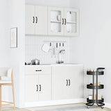 4 Piece Kitchen Cabinet Set Kalmar White Engineered Wood - Side View