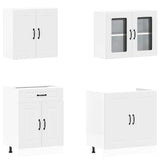 4 Piece Kitchen Cabinet Set Kalmar White Engineered Wood - Top-Down View