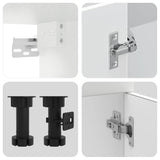 4 Piece Kitchen Cabinet Set Kalmar White Engineered Wood - Rear View