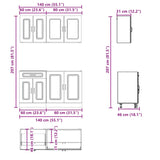 4 Piece Kitchen Cabinet Set Kalmar White Engineered Wood - Close-Up Angle