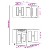 4 Piece Kitchen Cabinet Set Kalmar White Engineered Wood - Extra Image