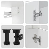 4 Piece Kitchen Cabinet Set Lucca White Engineered Wood