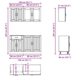 4 Piece Kitchen Cabinet Set Lucca White Engineered Wood