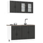 4 Piece Kitchen Cabinet Set "Lucca" Black Engineered Wood