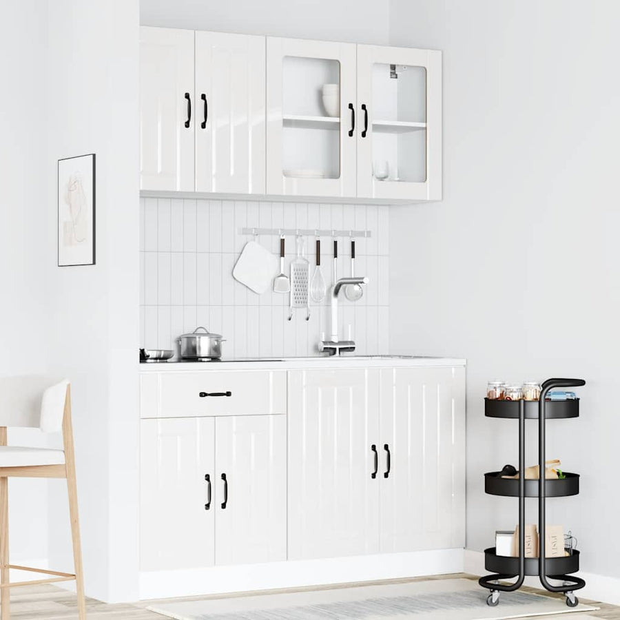 4 Piece Kitchen Cabinet Set "Lucca" High Gloss White