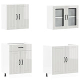 4 Piece Kitchen Cabinet Set "Lucca" High Gloss White Engineered Wood