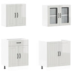 4 Piece Kitchen Cabinet Set "Lucca" High Gloss White