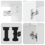 4 Piece Kitchen Cabinet Set "Lucca" High Gloss White Engineered Wood