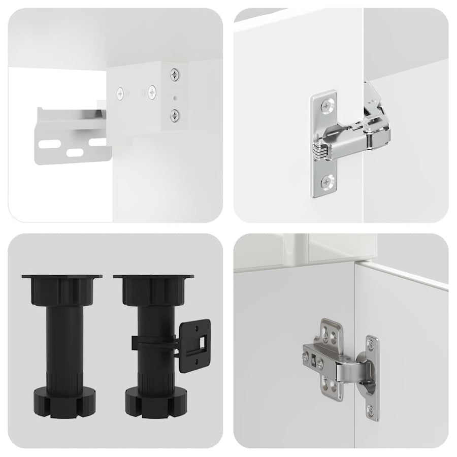 4 Piece Kitchen Cabinet Set "Lucca" High Gloss White
