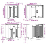 4 Piece Kitchen Cabinet Set 