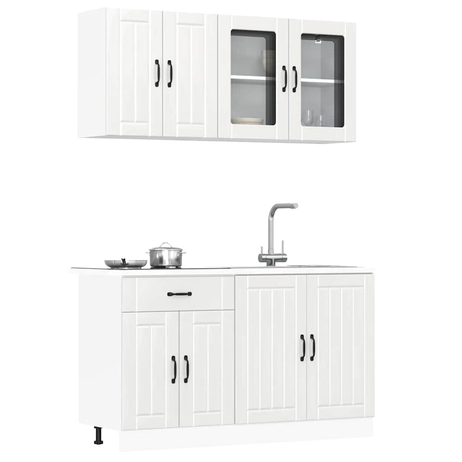 4 Piece Kitchen Cabinet Set "Lucca" High Gloss White