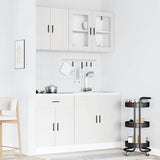 4 Piece Kitchen Cabinet Set "Porto" White Engineered Wood