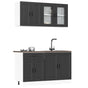 4 Piece Kitchen Cabinet Set "Porto" Black Engineered Wood
