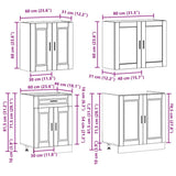 4 Piece Kitchen Cabinet Set "Porto" High Gloss White Engineered Wood