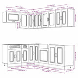 11 Piece Kitchen Cabinet Set Kalmar White Engineered Wood