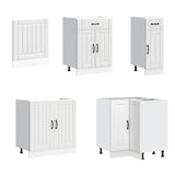 11 Piece Kitchen Cabinet Set Lucca White Engineered Wood - Top-Down View