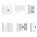 11 Piece Kitchen Cabinet Set Lucca White Engineered Wood - 45-Degree Angle