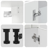 11 Piece Kitchen Cabinet Set Lucca White Engineered Wood - Close-Up Angle