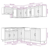 11 Piece Kitchen Cabinet Set Lucca White Engineered Wood