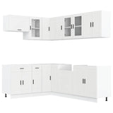 11 Piece Kitchen Cabinet Set Porto White Engineered Wood - Front View