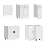 11 Piece Kitchen Cabinet Set Porto White Engineered Wood - Top-Down View