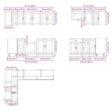 11 Piece Kitchen Cabinet Set Porto White Engineered Wood