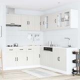 11 Piece Kitchen Cabinet Set Lucca White Engineered Wood - Side View