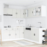 11 Piece Kitchen Cabinet Set Porto White Engineered Wood - Side View
