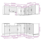 11 Piece Kitchen Cabinet Set Kalmar White Engineered Wood