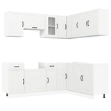 11 Piece Kitchen Cabinet Set Lucca White Engineered Wood - Front View