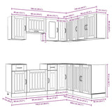 11 Piece Kitchen Cabinet Set Lucca White Engineered Wood