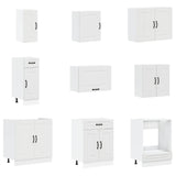 14 Piece Kitchen Cabinet Set Kalmar White Engineered Wood - Top-Down View