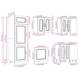 14 Piece Kitchen Cabinet Set Kalmar White Engineered Wood