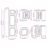 14 Piece Kitchen Cabinet Set Kalmar White Engineered Wood - Extra Image