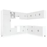 14 Piece Kitchen Cabinet Set Lucca White Engineered Wood