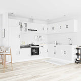 14 Piece Kitchen Cabinet Set Lucca White Engineered Wood