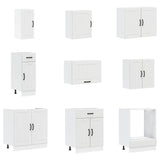 14 Piece Kitchen Cabinet Set Lucca White Engineered Wood