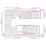 14 Piece Kitchen Cabinet Set Lucca White Engineered Wood