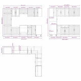 14 Piece Kitchen Cabinet Set Lucca White Engineered Wood